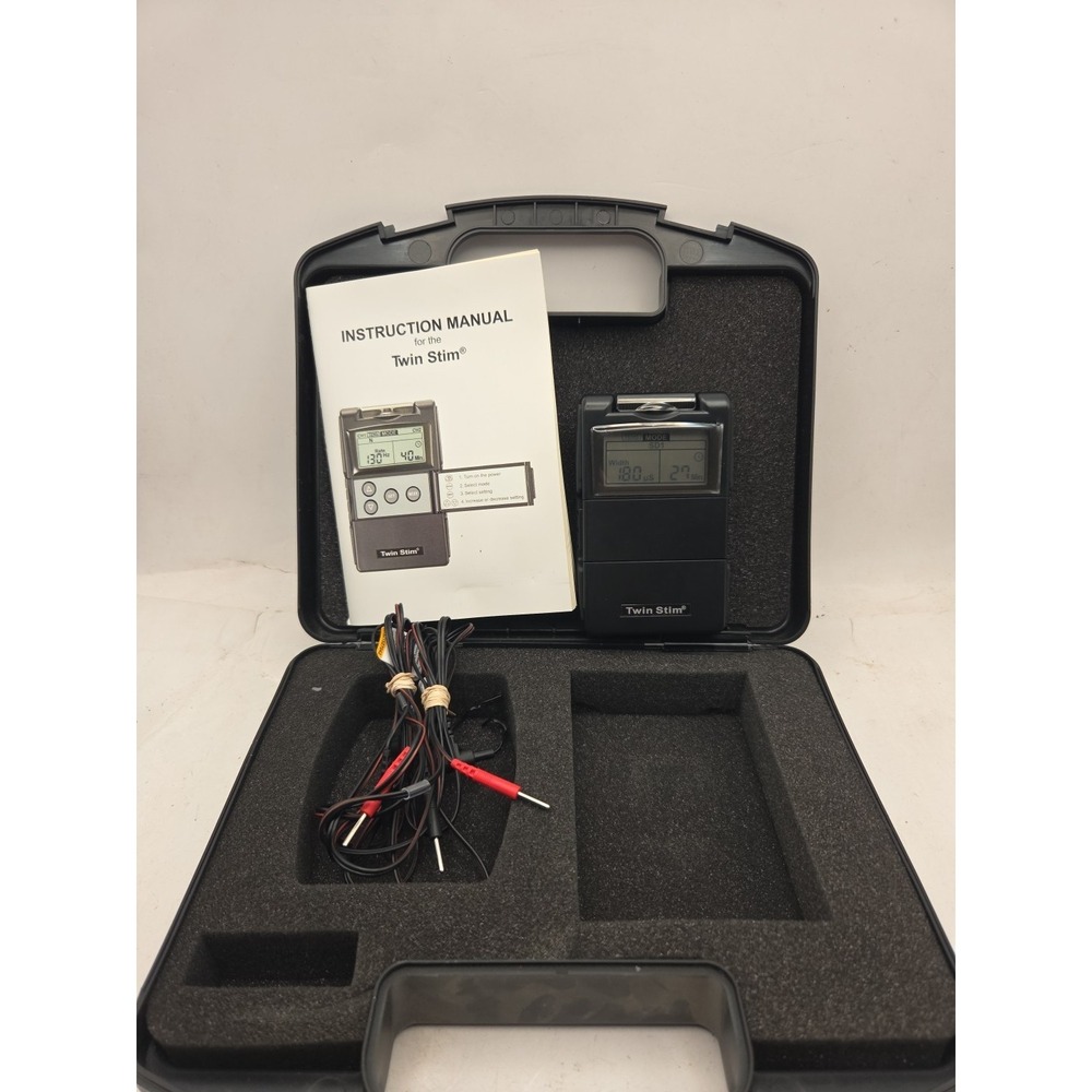 TWIN STIM 2nd Edition TENS Combo Unit Massager W/ Case - TESTED WORKS